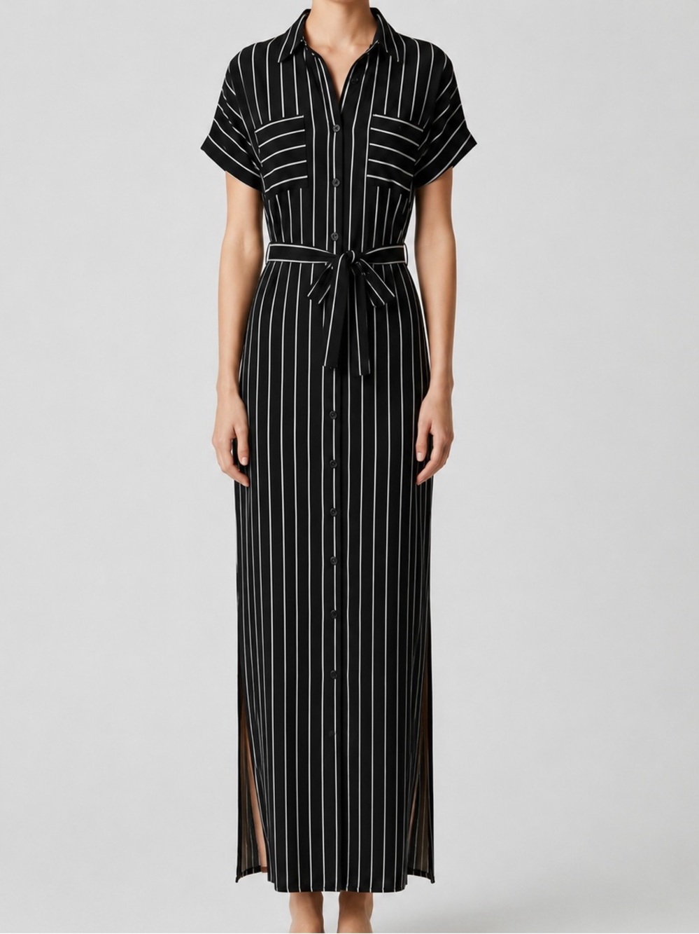 Atmosphere Striped Button Down Maxi Dress Size 4